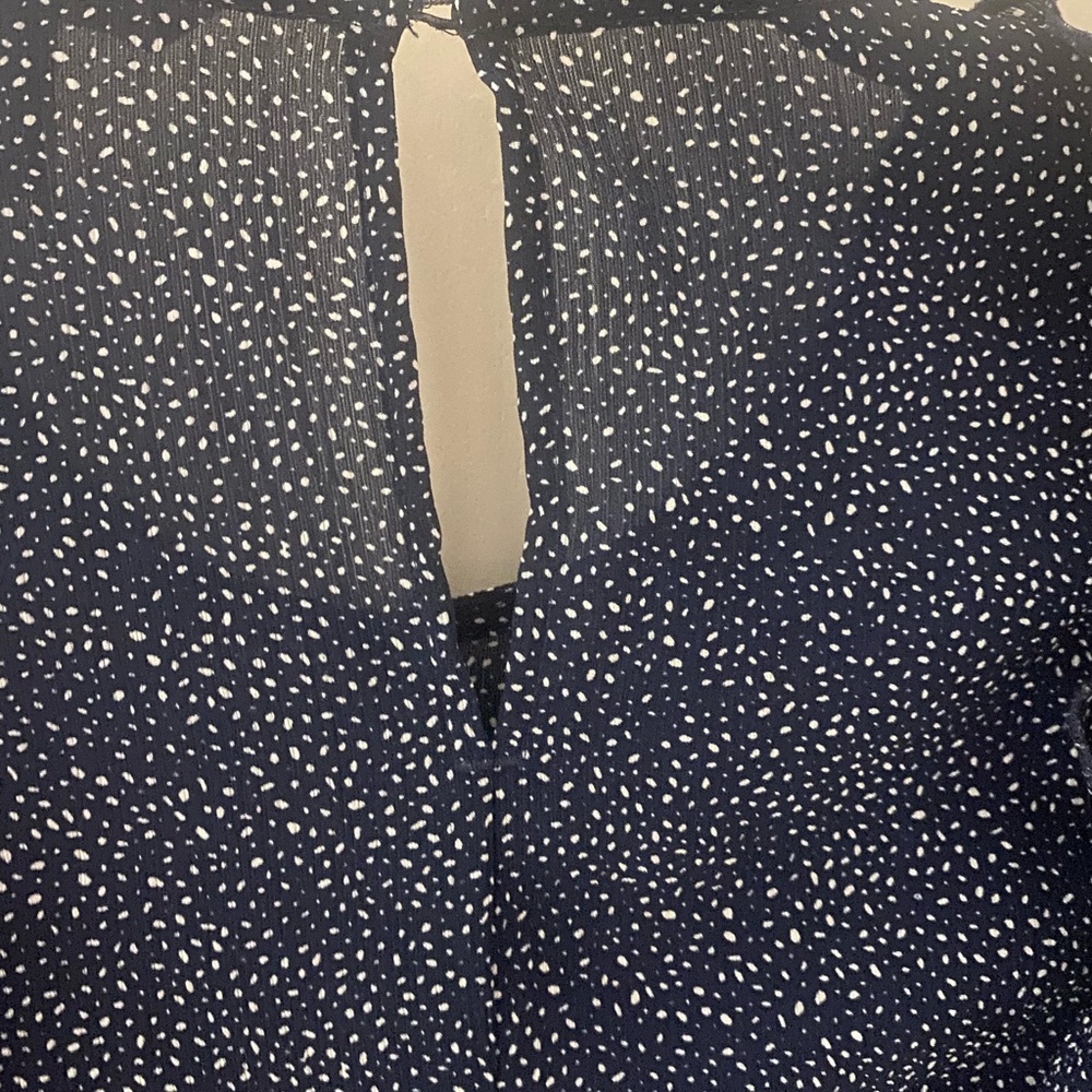 H&M Dark Blue Ruffle Blouse - Picture 3 of 4